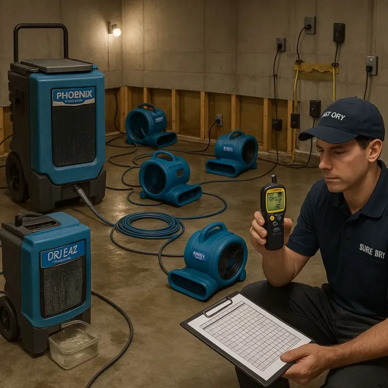 Structural Drying and Dehumidification process in Center Moriches, NY